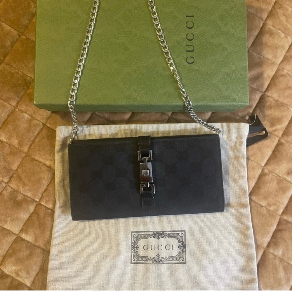 Gucci Black GG Canvas Wallet